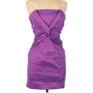Jessica McClintock Strapless Purple Mini Cocktail Evening Party Dress Size 6